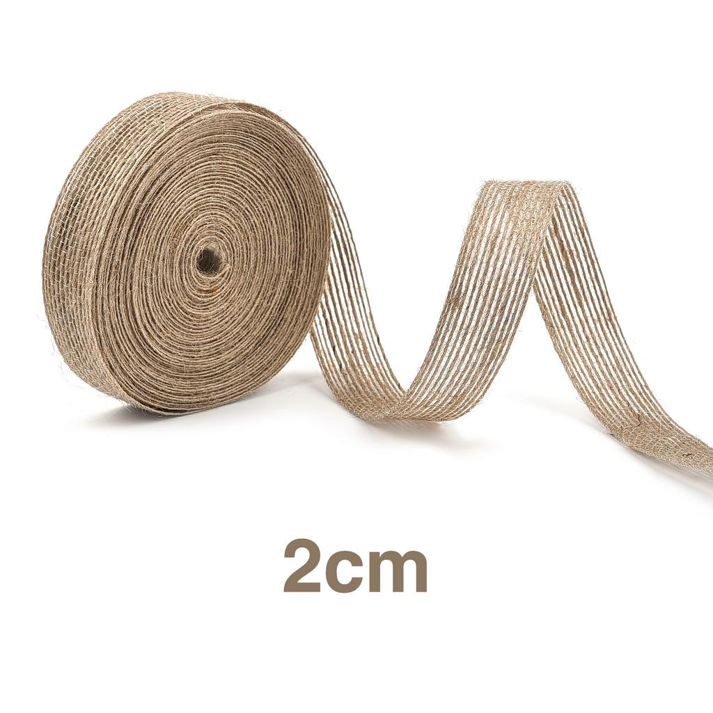 0.6-5cm Natural Burlap Fabric Jute Craft Ribbon Lace for Gift Wrapping Christmas Rustic Vintage Wedding Decor 10Meter