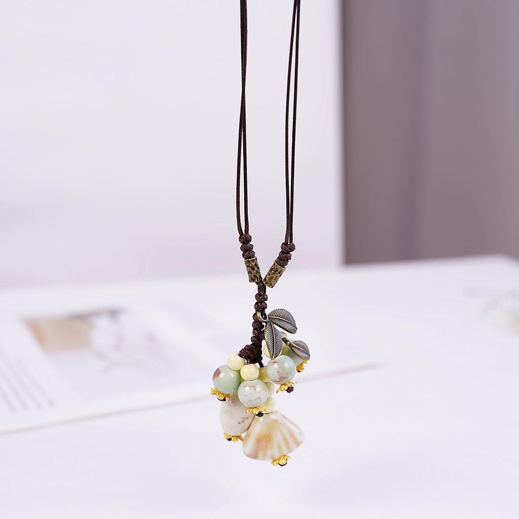 High-end ceramic necklace does not fade, light luxury niche sweater necklace factory direct sales