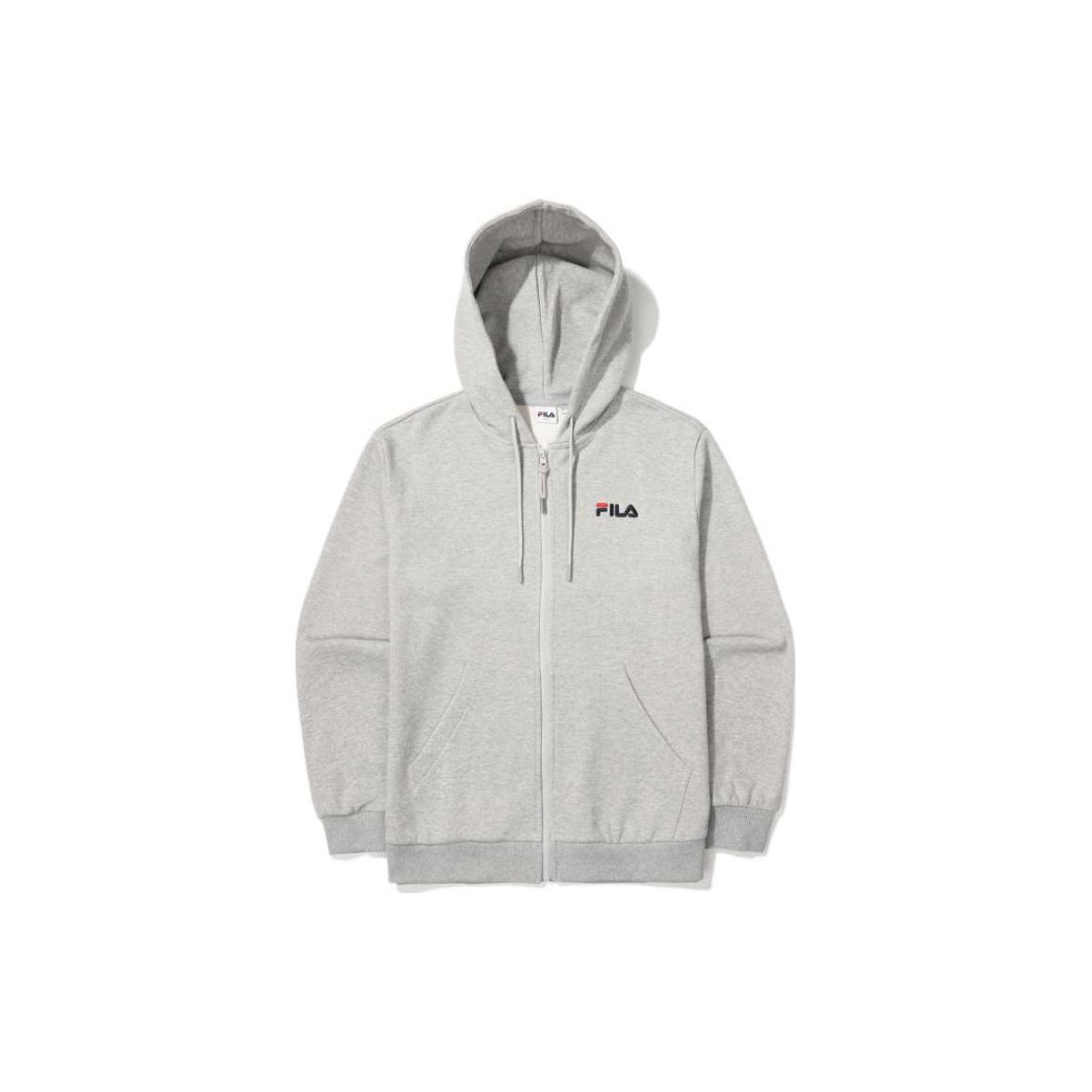 FILA Sweatshirts Unisex Gray Hooded Moderate Cardigan FS2FTF1101X-LML 100