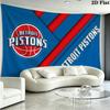 Detroit Pistons Wall Tapestry Aesthetic Wall Hanging Printed Fabric Blanket Decorative Tapestries for Bedroom Living Room Home Decor