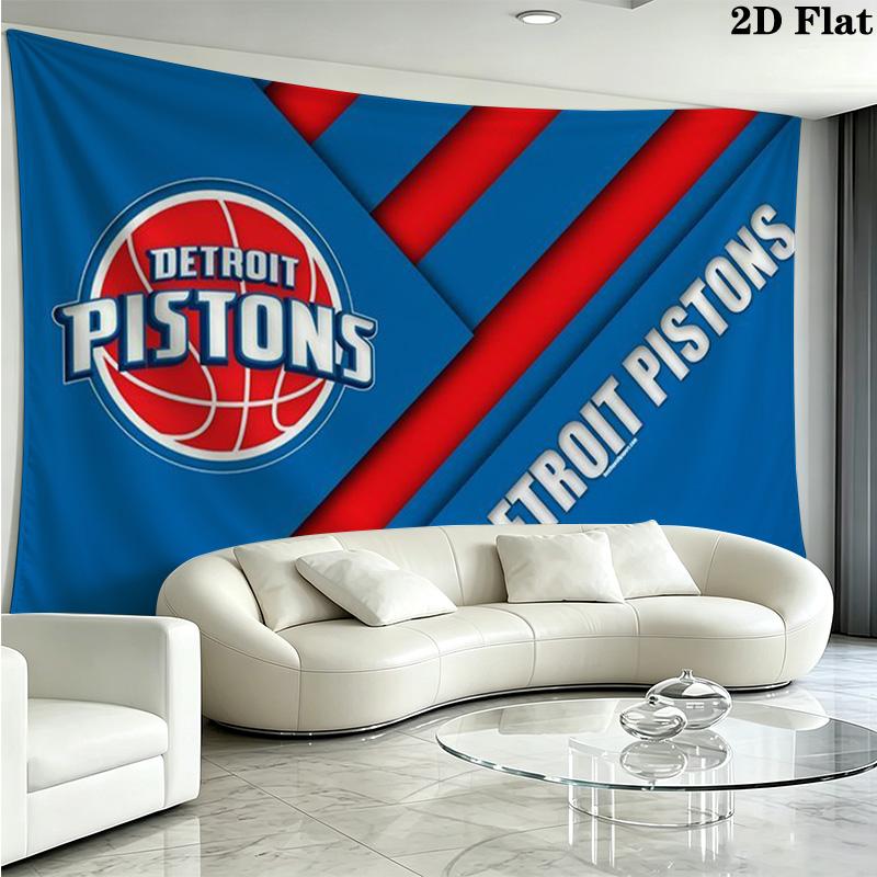 Detroit Pistons Wall Tapestry Aesthetic Wall Hanging Printed Fabric Blanket Decorative Tapestries for Bedroom Living Room Home Decor
