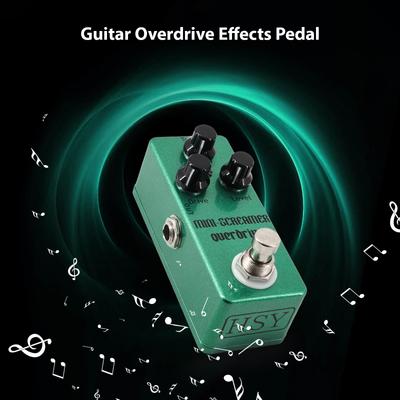 Guitar Overdrive Pedal Electric Guitar Effects Pedal True Bypass Zinc Alloy Shell DC 9V 6.35mm