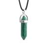 Synthetic Turquoise & Peacock Red Stone Double-Point Hexagon Pendant Necklace