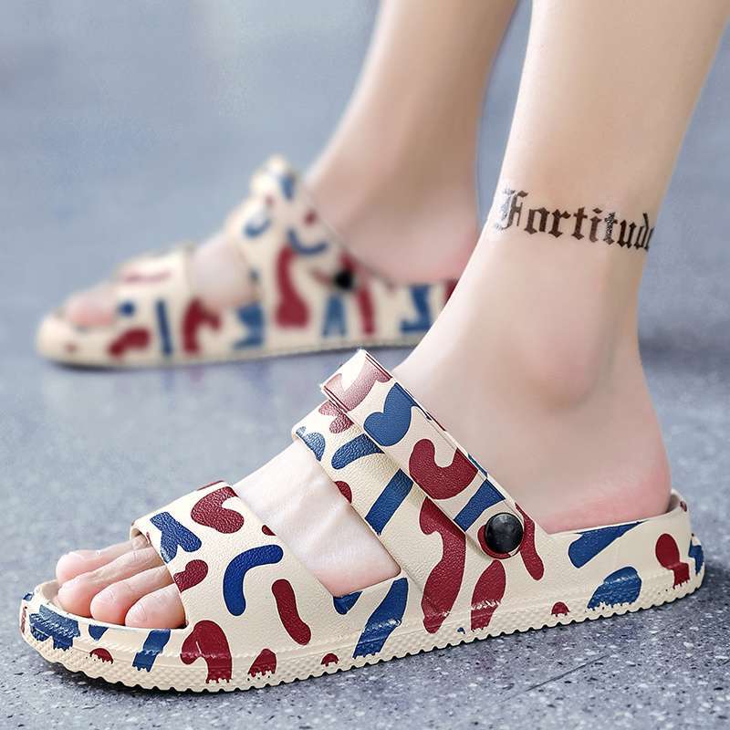 

Тапочки мужские летние нескользящие и дезодорирующие двухцелевые сандалии для вождения мужские наступающие на говно сандалии на мягкой подошве износостойкие мужские 46