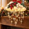 Snowflake Puff Hanging Decoration Lighted LED Felt Christmas Decor Ready to Hang