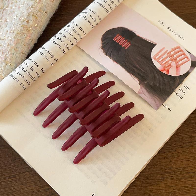 Vintage Cross Comb Hair Claws for Women Girls Fashion Acrylic Solid Color Double Side Comb Clamp Tooth Hairpin Hair Accessoriees