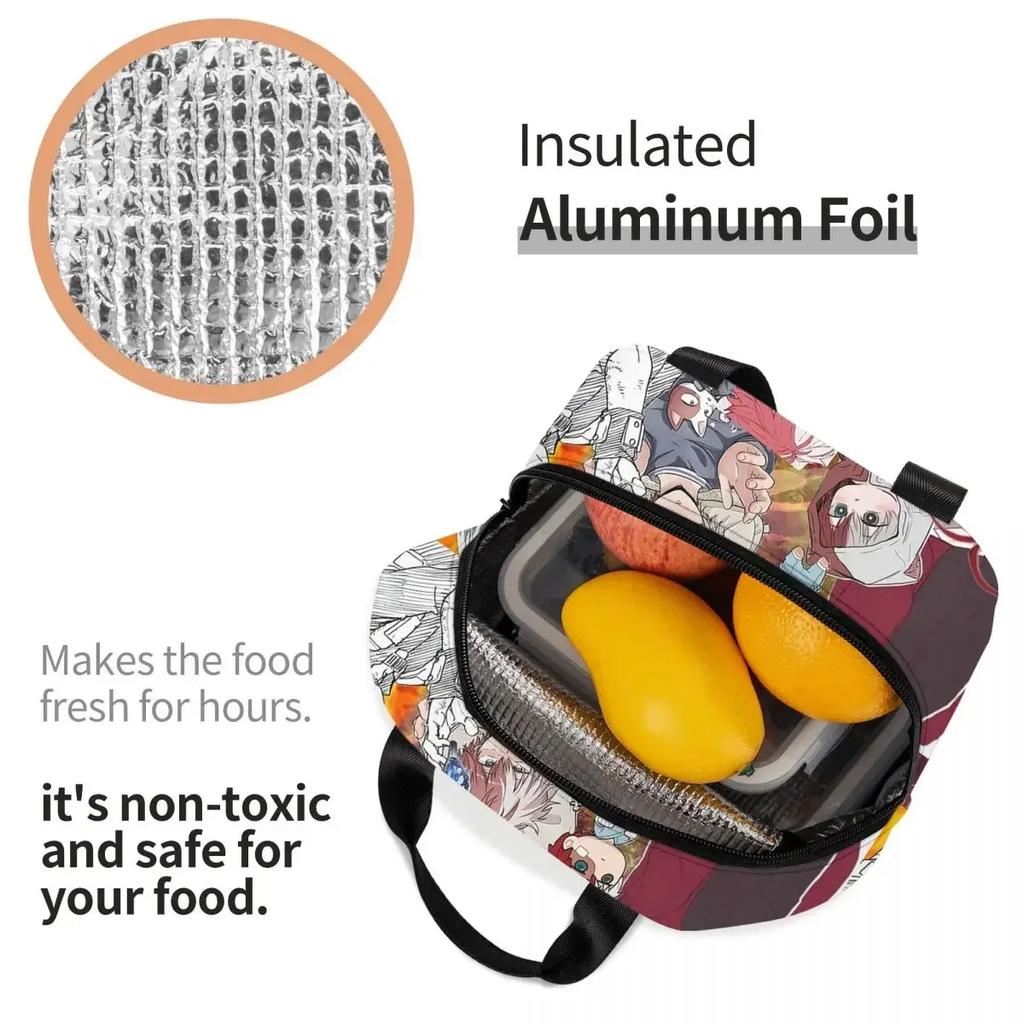 Academia My Hero Todoroki M6 Insulated Lunch Bag for Women Office Cooler Thermal Food Box Tote Portable Lunch Boxes Container