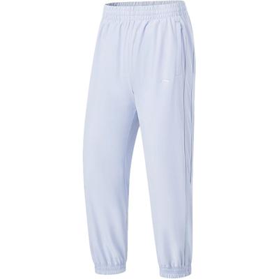 Li Ning Fitness Series Solid Color Quick-Dry Cool Loose Sports Pants Women Bottoms Sky-Blue AYKT216-6