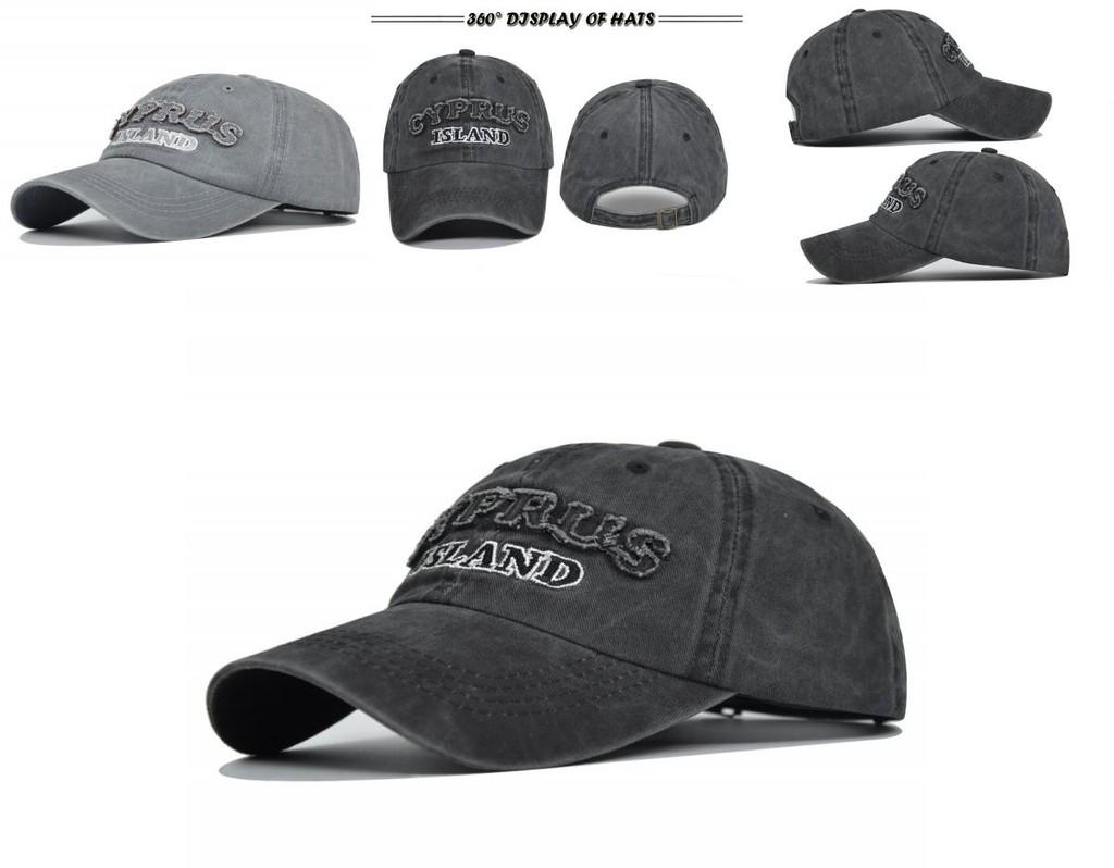 Vintage Distressed Baseball Cap Cyprus Embroidered Washed Canvas Duck Tongue Sun Hat Outdoor Unisex Hat