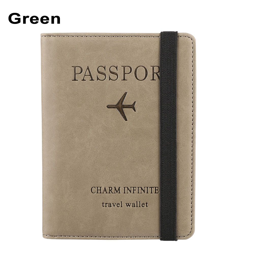 RFID Leather Passport Bag Wallet Multi-function Document Package Portable Travel Ultra-thin Passport Holder
