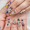 24Pcs Long Stiletto Press On Nails Cow Print And Black Snake French Tip Full Cover False Nails