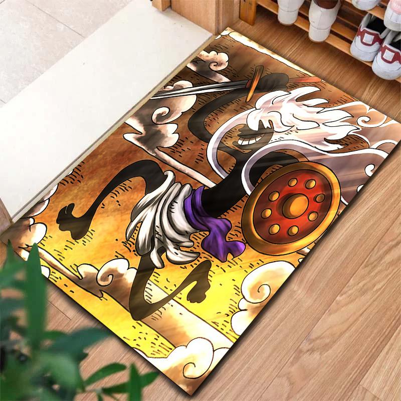 Alfombra de Monkey D Luffy para Sala de Estar, Dormitorio, Decoración de Sofá del Hogar, Alfombrilla Antideslizante para Jugar Niños