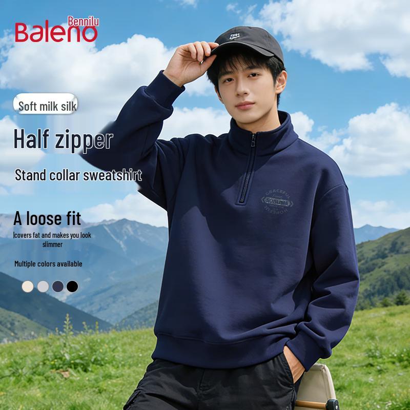 Baleno Men's Stand-Collar Half-Zip Sweatshirt