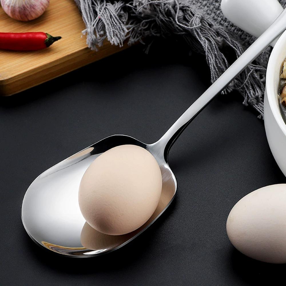 SUS410 Stainless Steel Large Stainless Steel Rice Spoon Ergonomic Metal Serving Spoon Kitchen Flatware Salad Serving Utensils4