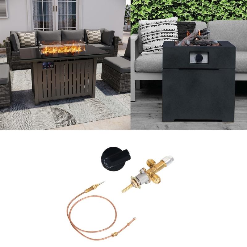 Low Pressure Gas Safety Control Valves Set Grilling Part Heater Part Outdoor Heater Component Copper Texture for Grills