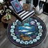 Glass Art Round Area Rug Under Office Chairs Bedroom Living Room Home Decor