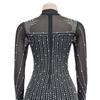 C6381 European & American Fashion Women's Long Sleeve Mesh Bubble Bead Short Dress