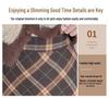 Korean Wool Plaid Midi Skirt: High-Waisted, Plus Size, Slimming A-line - Winter 2026