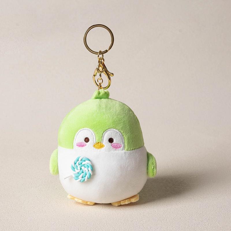 Creative Cute Lollipop Penguin School Bag Pendant Doll Couple Plush Coin Wallet Keychain Hanging Doll Premium Durable
