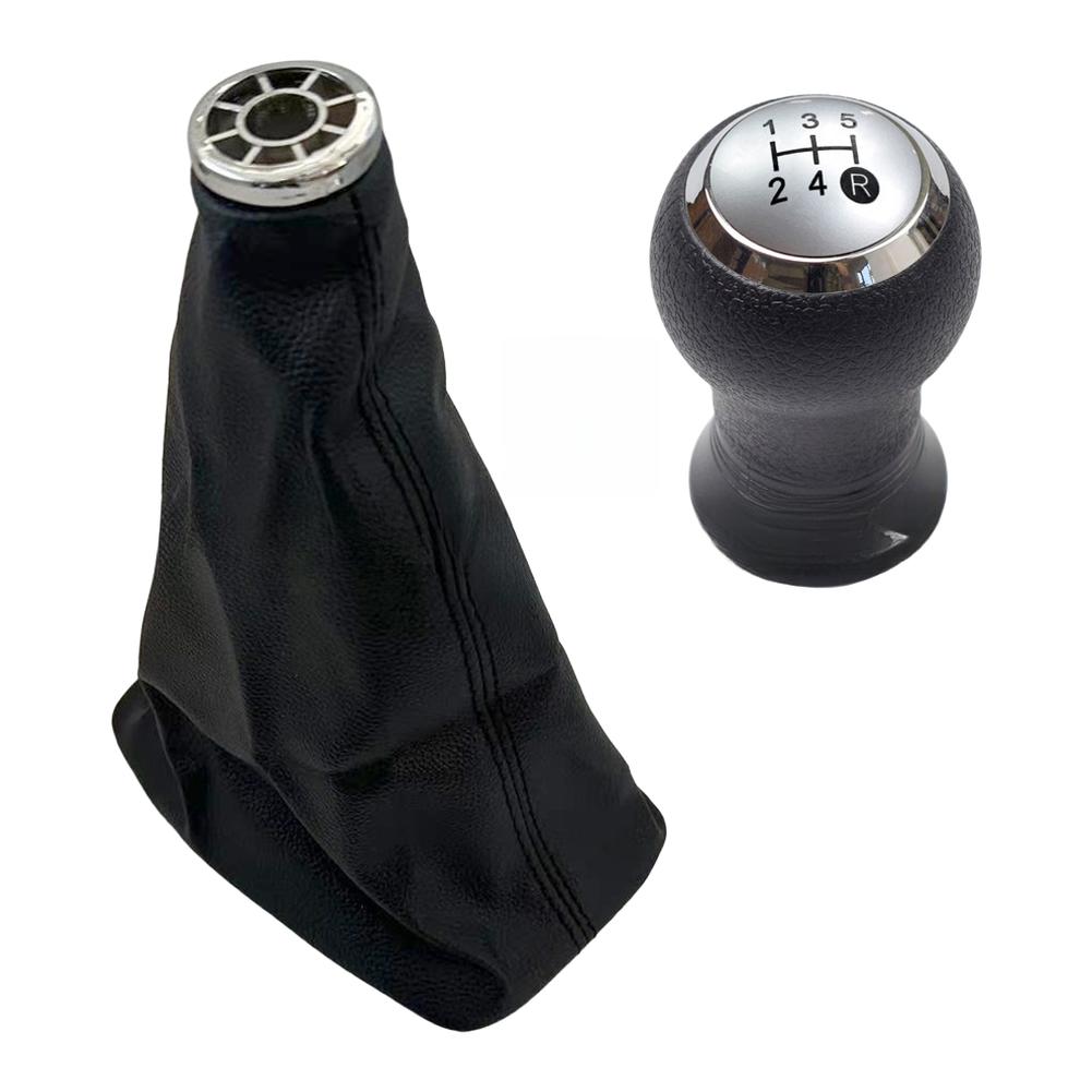 Black Gear Knob Gear Shift Knob Cover Replacement Part Plastic Material Leather Cover For Corolla E130 2000-07