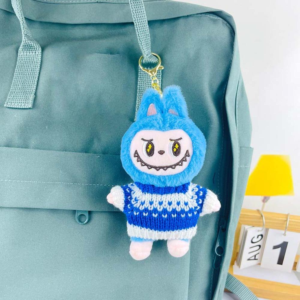 

Fluffy Labubu Plush Stuffed Doll Soft Cartoon Cross Dressing Keychain Kids сірий