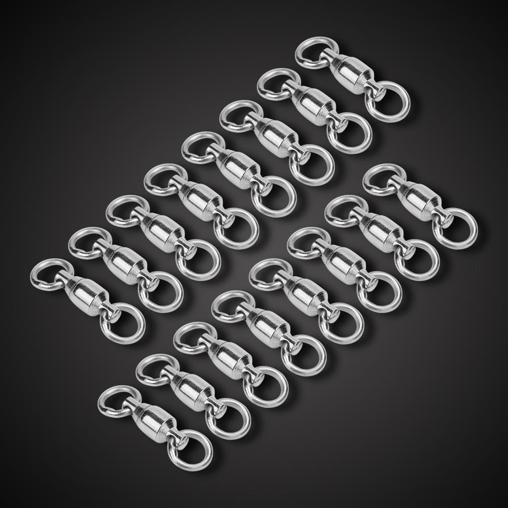 Swivel Fishing Tackle Rings Solid Rolling Hooks Lure Bearing (4#20pcs)