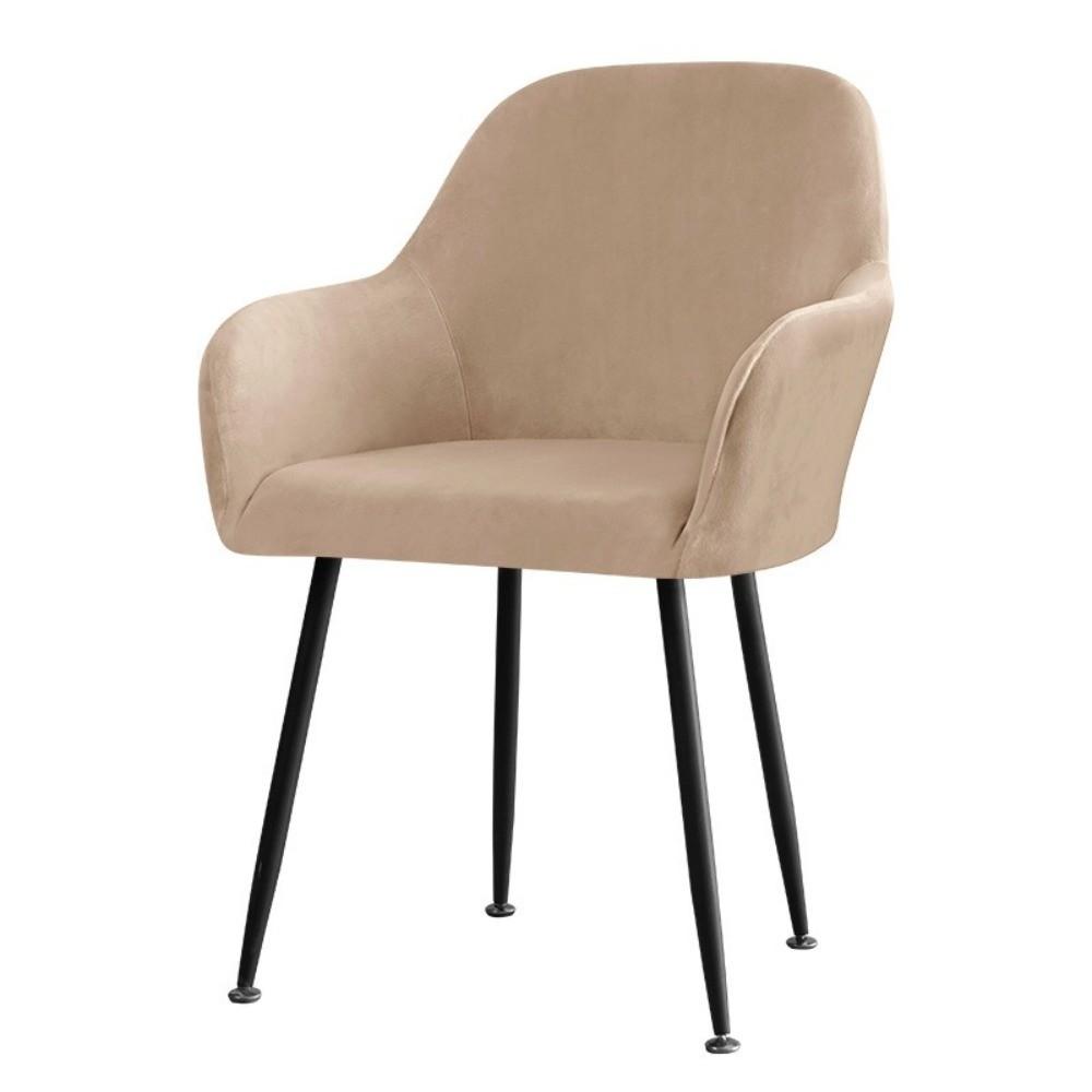 Soft Velvet Dining Chair Cover Elastic Washable Chair Slipcover Warm Seat Anti-slip High Armchair Cover