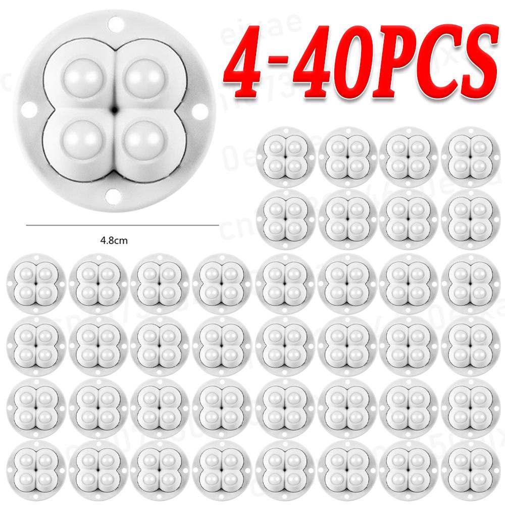 4-40pcs For Furniture Stainless Steel 360 Degree Roller Self Adhesive Furniture Caster Home Strong Load-bearing Universal Wheel