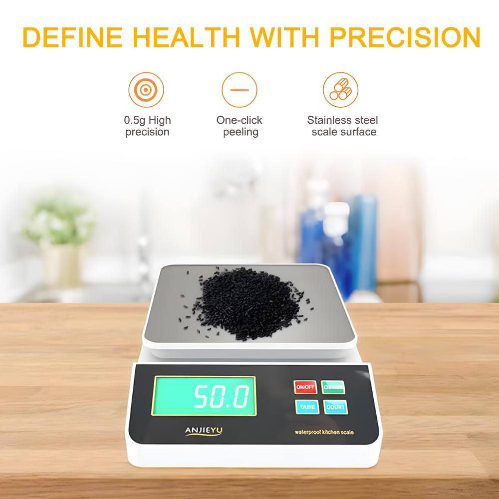0.5g/6kg Digital Electronic Kitchen Scale with LCD Display Multi-function Stainless Steel Food Measuring Weight Baking Tool