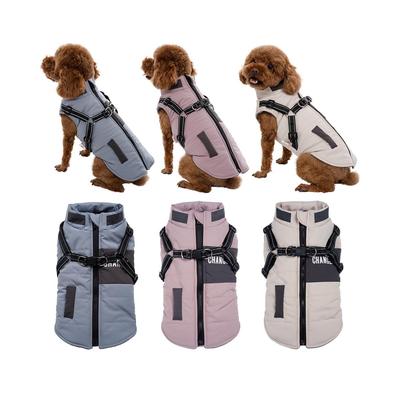 Pet Cat Dog Autumn And Winter Out Cotton Clothes Chest Strap One Body Vest with Harness