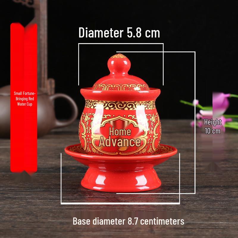 Coppa per Acqua per Altare Buddista in Ceramica di Loto con Mantra della Grande Compassione - Tazza per Offerte a Guanyin
