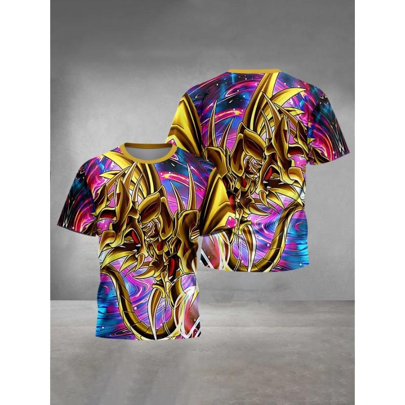 Monster Pattern 3D Printed Children's T-shirt, Boys' Fun Short Sleeved Top