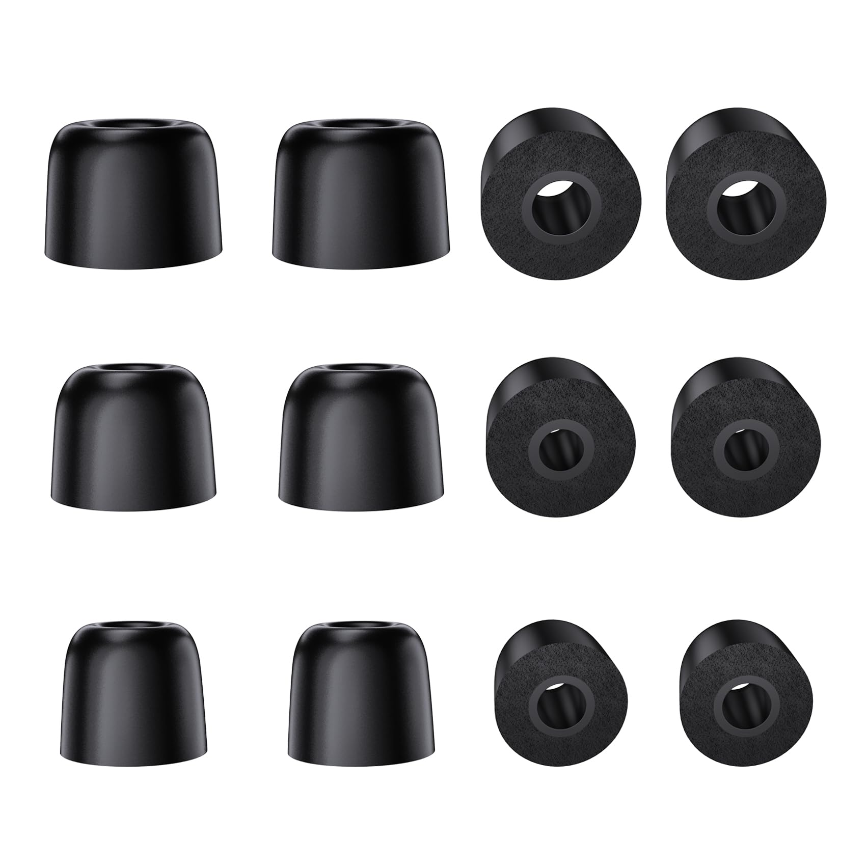 

KBEAR KF02 Memory Foam Ear Tips with Antioxidant Nano Silicone Enhanced Noise and Comfortable Fit for Long Wear 12 2 Coating, Earbuds, Bass, чорний