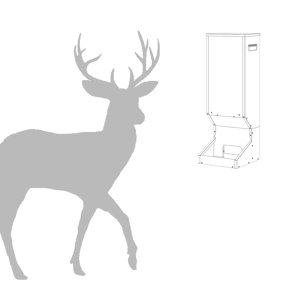 Deer Feeder Silver 28 x 30 x 80 cm Galvanized Steel