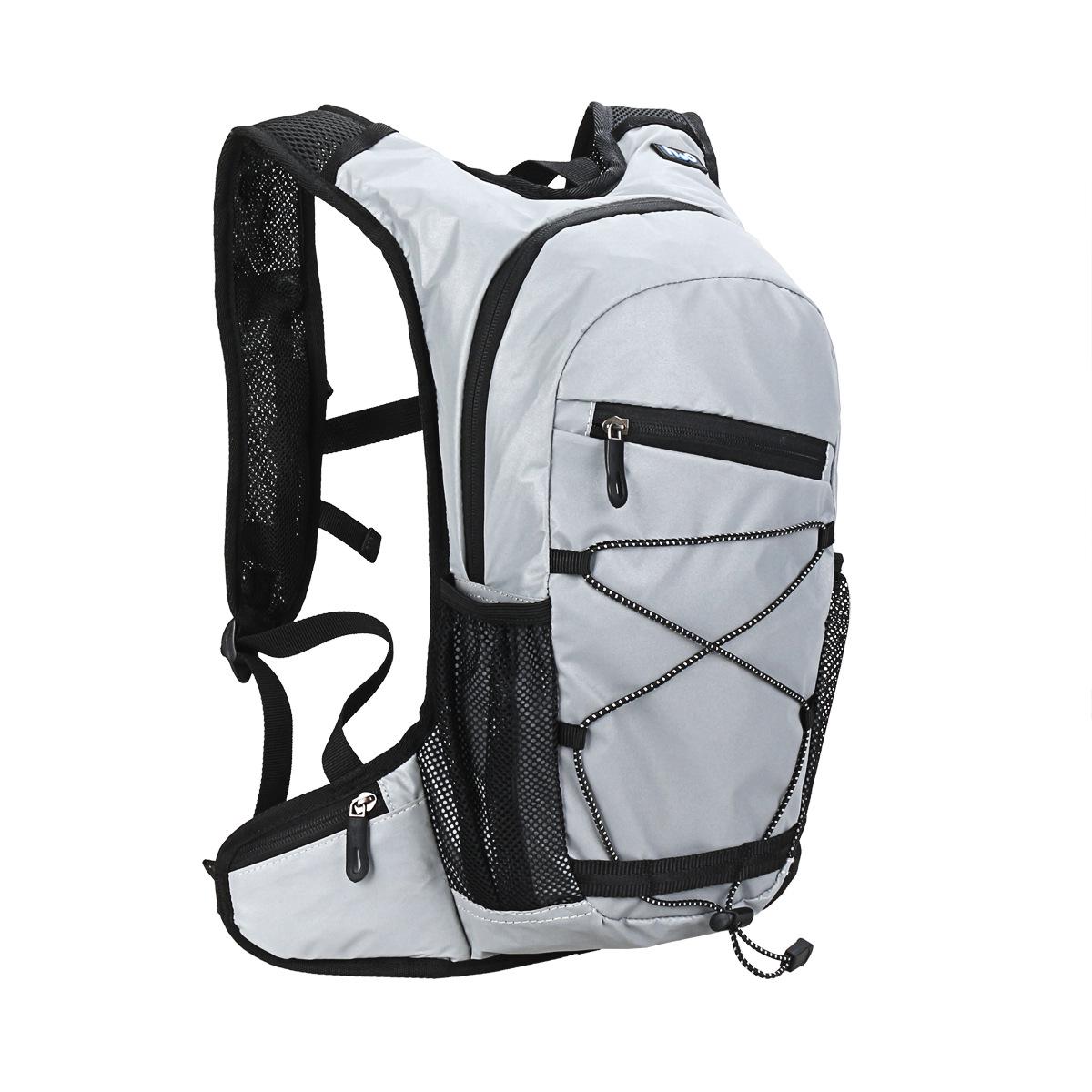 Large Capacity Reflective Hydration Backpack for Cycling, Hiking, and Running Under 20L светло-серый