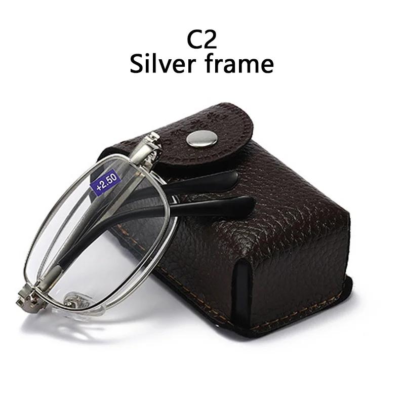 

Portable Metal Foldable Reading Glasses Ultralight Men Business Presbyopia Glasses Eyewear With Random Case +0.5To+4.0 +1.0