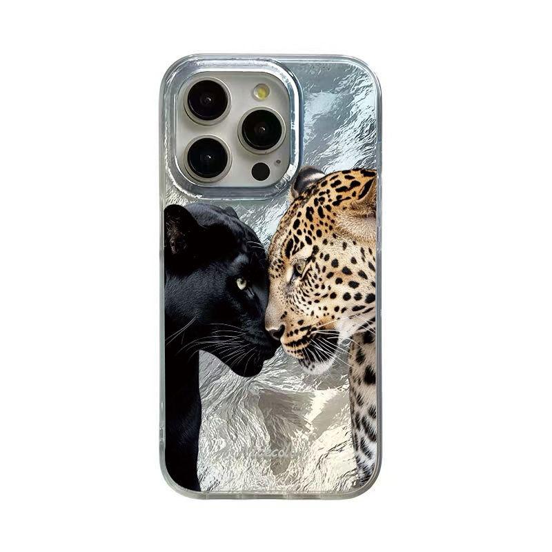 Leopard Print Glacier Shell iPhone Case for Apple 17, 16, 15 Plus & 14 Pro Max