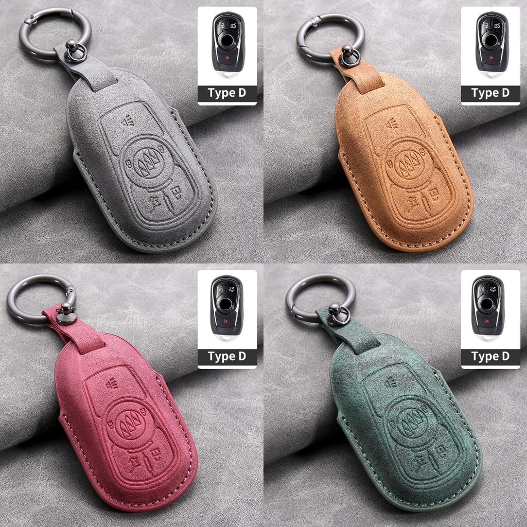 Leather Car Remote Key Case Cover Shell for Buick Verano Envision Avenir Lacrosse Regal Encore Excelle Enclave Anthem Cascada
