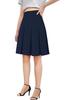 US Plus Size Women's Elegant Knee-Length Pleated Midi Skirt with Belt