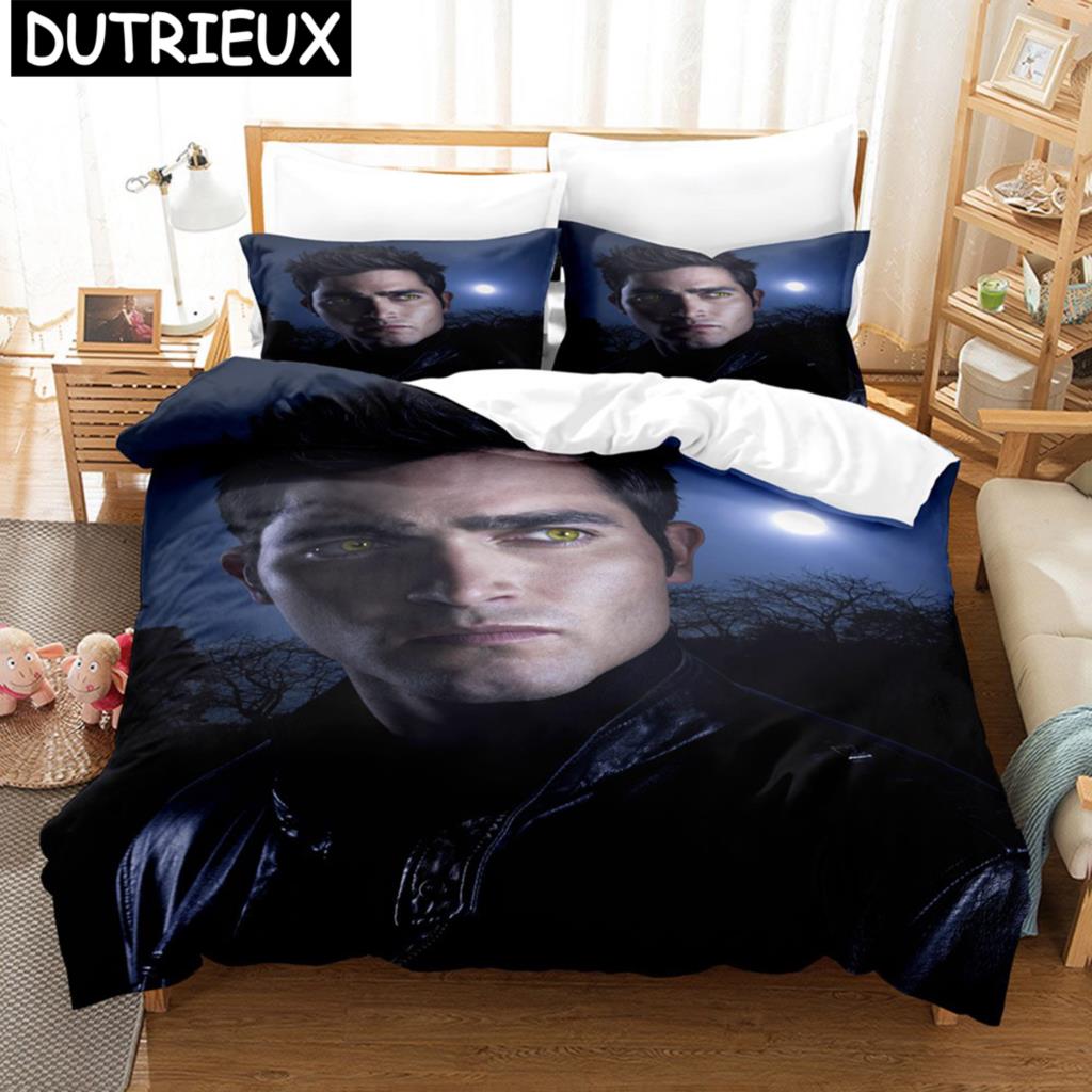 Teen Wolf Bettwäscheset Amerikanische TV-Serie Bettbezug Mode Geschenk für Teenager Männer 3-teilig Twin Single Queen King Size Bettbezugset