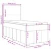 Box Spring Bed with Mattress Cream 90x200 cm Fabric