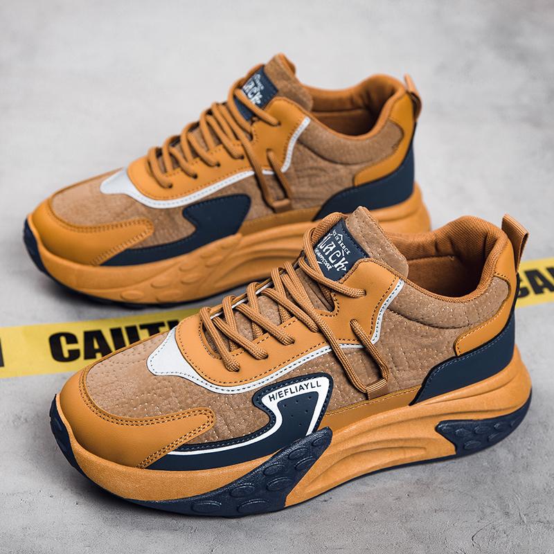 2024 New Autumn and Winter Men's Sports Shoes Outdoor Anti Slip Fashion Casual Shoes Thick Sole Elevated Men's Soft Sole Shoes