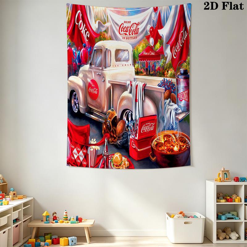 Cocacola Bottles Ice Bucket Tapestry Wallmounted Fashion Print Atmospheric Background Cloth Wall Decoration Wall Covering Decoration