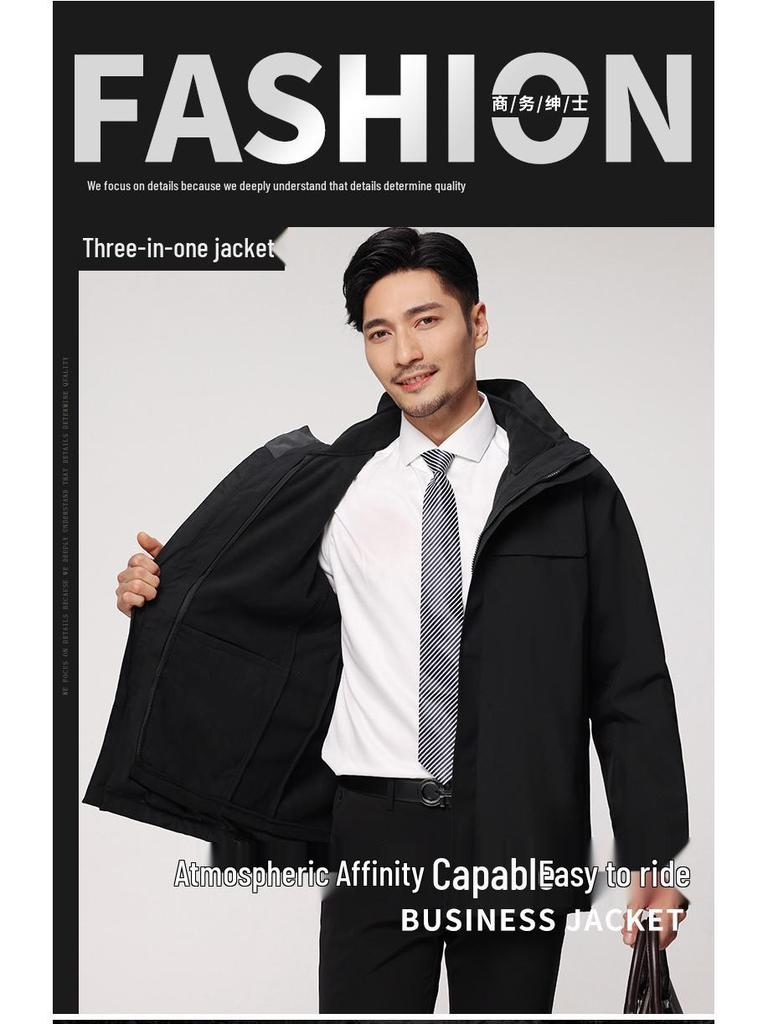 Winter Outdoor Heat-Sealed Warm Couple Outfit: Men's & Women's 3-in-1 Windproof Two-Piece Set