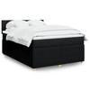 VidaXL Slat Bed Base with Mattress Black 160x200 Cm Fabric 3287509