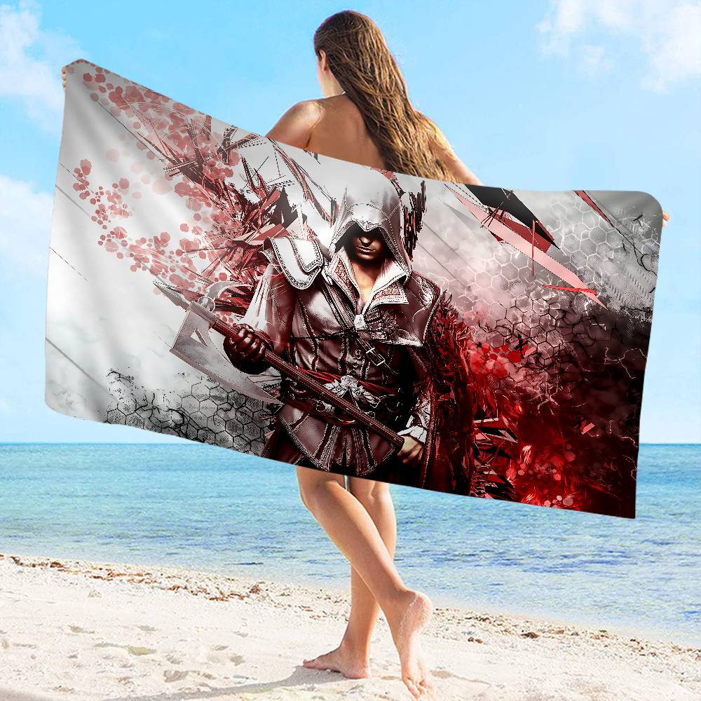 A-Assassin C-Creed Spiel Mikrofaser Bedrucktes Strandtuch Bergsteigen Yoga Strand Schwimmen Laufen Saugfähiges Weiches Handtuch