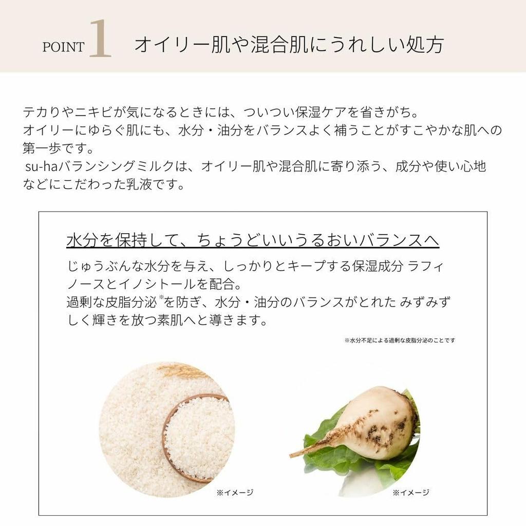 [Yojiya Official] su-ha Balancing Milk 50ml Emulsion Non-greasy Sebum control Exfoliation Natural moisturizing ingredients Combination skin Inner