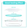 8pcs Glass Food Storage Containers Set Lunch Box Leakproof Airtight Microwave & Oven Safe Stackable Kitchen Organizers