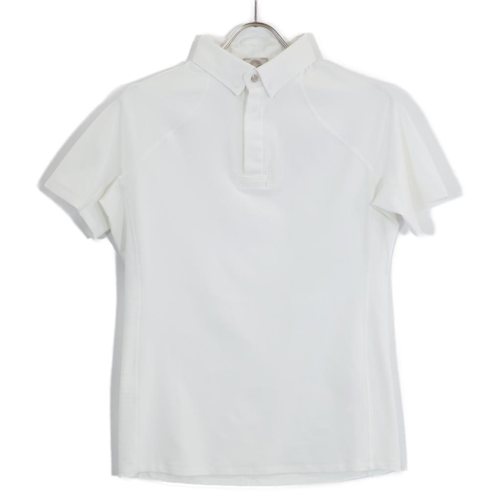 HERMES [Excellent Condition] Serie Button Button-Down Short Sleeve Polo Shirt/ tops S whiteUsed
