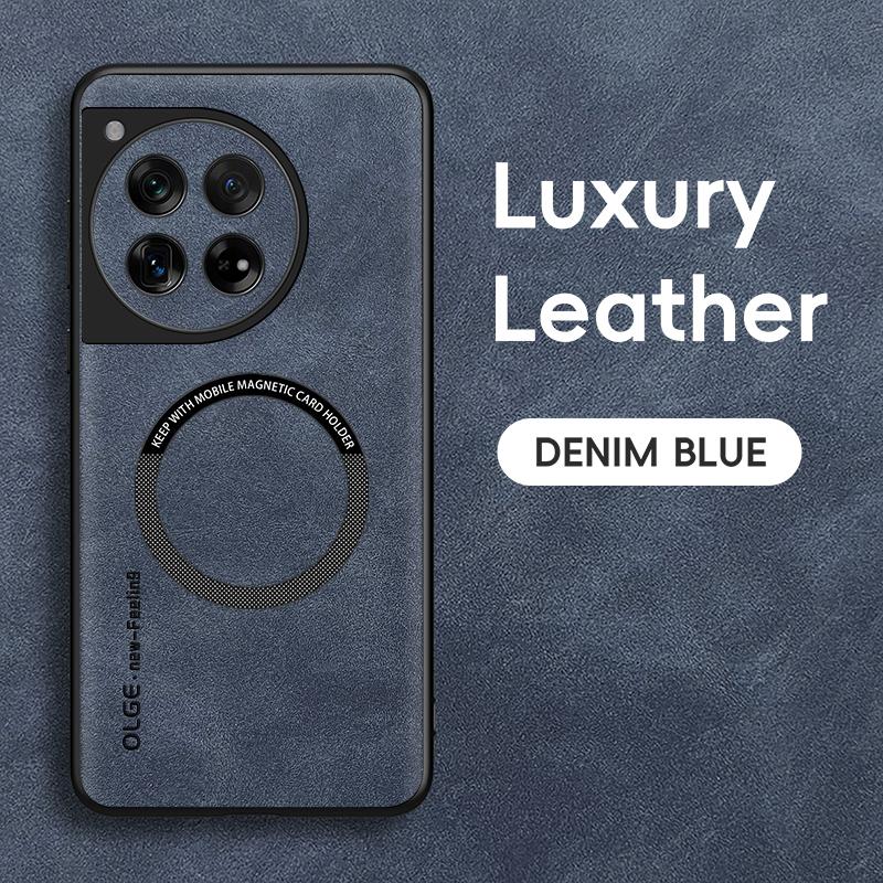 Magnetic Retro Leather Soft Case For OnePlus 12 Wireless Charging Phone Case Cover